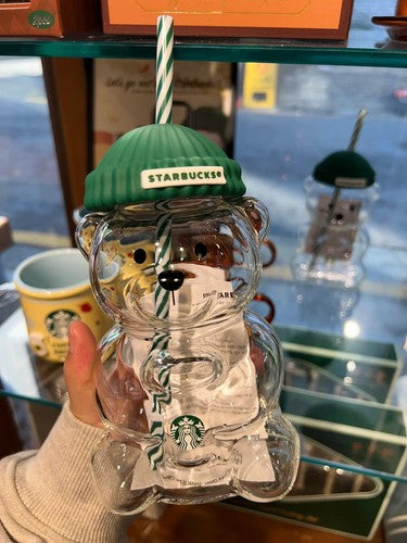 2026 Starbucks Bearista Bear Cup Limited Edition Glass Cup Xmas gift 591ml