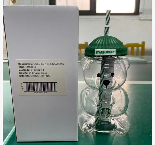 2026 Starbucks Bearista Bear Cup Limited Edition Glass Cup Xmas gift 591ml