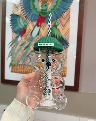 2026 Starbucks Bearista Bear Cup Limited Edition Glass Cup Xmas gift 591ml